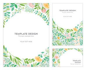 Pastel floral template design, Vector layout ornament concept for Art traditional, magazine, book, poster. Vector illustration