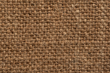 texture of rustic rough burlap fabric close up