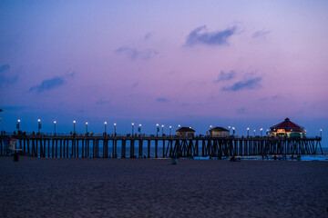 sunset pier on the beach