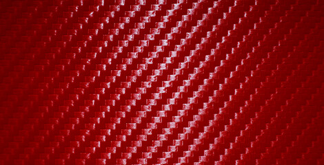 Photo of the texture of red carbon vinyl film for pasting vehicles