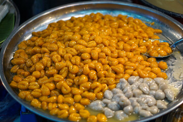 Fish egg dessert. Thai traditional recipe