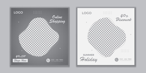 Set Editable Post Template Social Media Banners for Digital Marketing. Promotion Brand Fashion.	mobile apps, banners design, web or internet ads. Trendy geometric abstract square template.