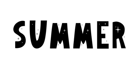 summer sale banner letter vector stars black