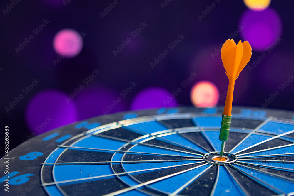 Poster bullseye is a target of business. dart is an opportunity and dartboard is the target and goal. so bo