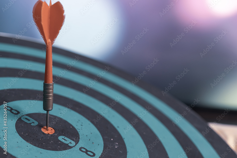 Poster bullseye is a target of business. dart is an opportunity and dartboard is the target and goal. so bo