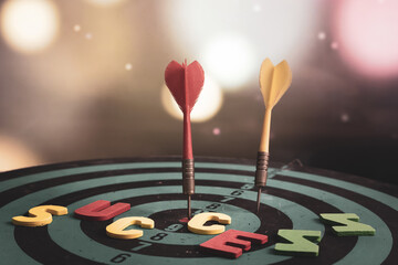 Bullseye is a target of business. Dart is an opportunity and Dartboard is the target and goal. So...