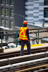 view of railway maintenance worker
