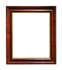 wide dark brown lacquered wooden picture frame