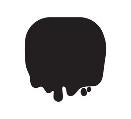 Abstract slime shape. Geometric slimed object on isolated background. Black and white illustration