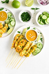 Chicken satay with peanut sauce