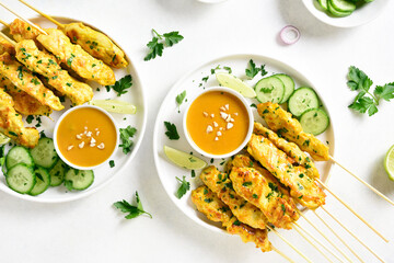 Chicken satay with peanut sauce