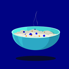 Porridge with berries. Vector food illustration.