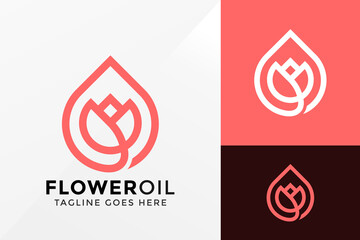 Flower Oil Logo Design, Brand Identity logos vector, modern logo, Logo Designs Vector Illustration Template