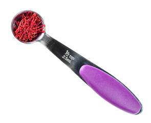 saffron threads in measuring teaspoon cutout