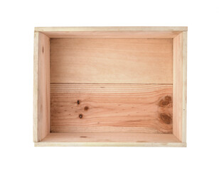 Old wooden box isolated.