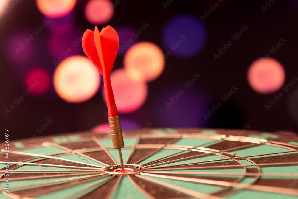 Poster bullseye is a target of business. dart is an opportunity and dartboard is the target and goal. so bo