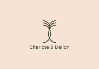 Luxury Palm Logo Template Vector
