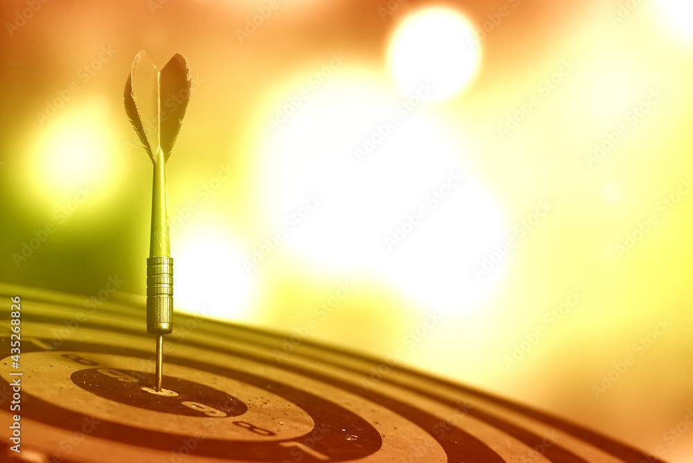 Poster bullseye is a target of business. dart is an opportunity and dartboard is the target and goal. so bo