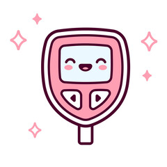 Kawaii glucose meter cartoon