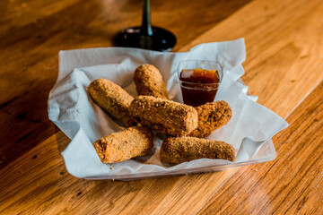 Fried Snacks on a woodden table