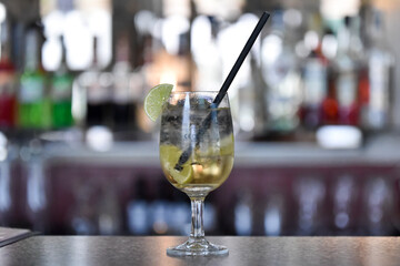 Moscow mule coctail in the glass