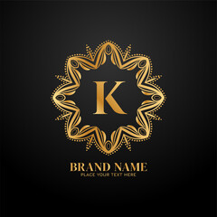 Letter K stylish luxury brand logo concept design