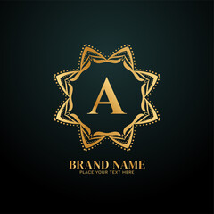 Letter A luxury brand logo concept design