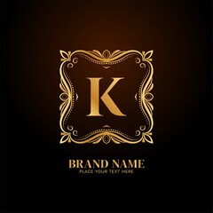 Letter K stylish luxury brand logo concept design