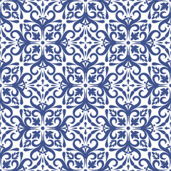 Seamless tiles background. Mosaic pattern for ceramic in dutch, portuguese, spanish, italian style. - 435271840