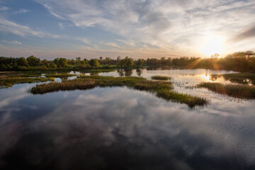 sunset over the river