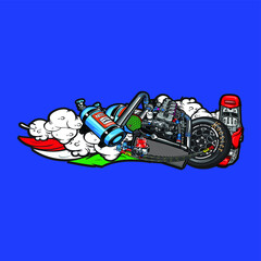 Motorbike, Garage Parts, Brake illustration, Tshirt Design, t-Shirt Design