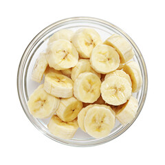 Ripe sliced bananas