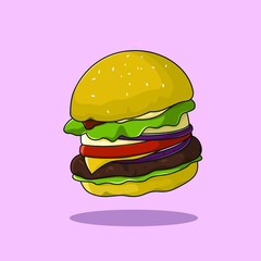 Burger. Vector food illustration.