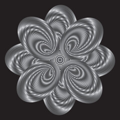 Flower. Dotted Halftone Vector Spiral Pattern or Texture