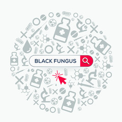 Fototapeta na wymiar (black fungus) Word written in search bar, Vector illustration 