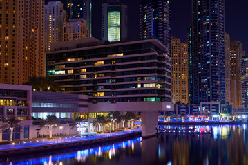 night architectural landscape of Dubai