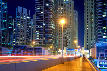 Fototapeta na wymiar night architectural landscape of Dubai