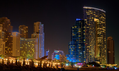 night architectural landscape of Dubai