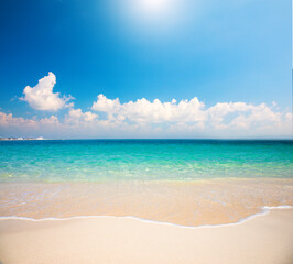 Fototapeta premium Sandy beach and beautiful tropical sea