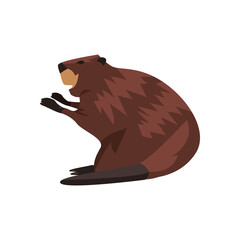 Isolated cute beaver