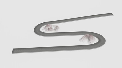 Business roadmap infographics design. Way and direction plan. 3d illustration isolated