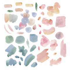 Watercolor peach pink blush green gold abstract art, Watercolor abstract shapes clipart, Design elements clip art