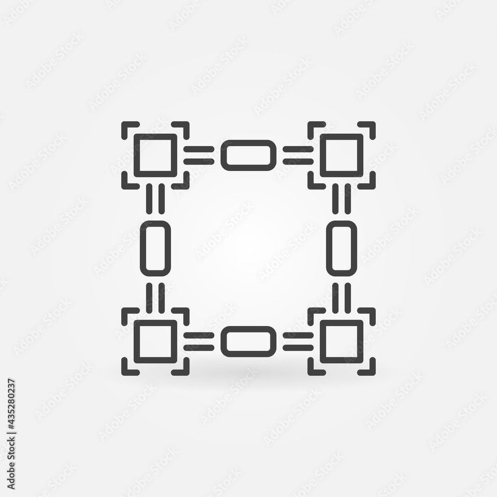 Aufkleber vector blockchain technology concept thin line icon