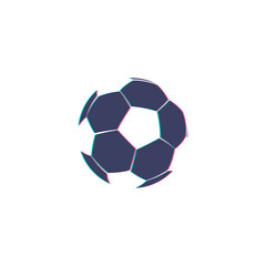 Fototapeta premium Soccer ball glitch icon. Vector