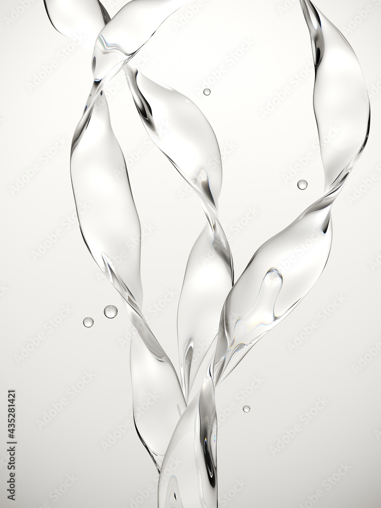 Poster minimal style mockup for product presentation. water splash on white background. clipping path of ea