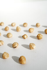 nuts on a white background