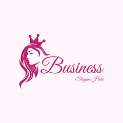 Beauty Queen Vector Logo Design