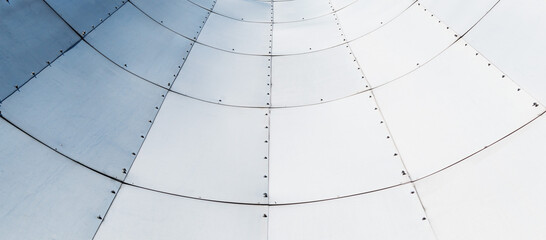 A fragment of a structure sheathed in metal sheets