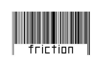 Barcode on white background with inscription friction below