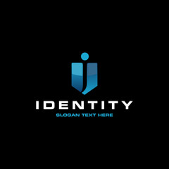 Letter J Shield Vector Logo Design